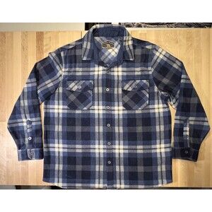 Freedom Foundry XL Mens Plaid Flannel Shirt Comfortable Blue and Beige